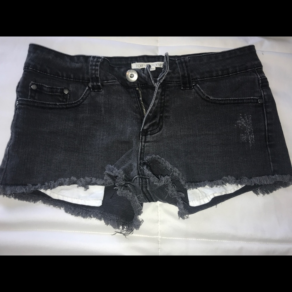 Denim shorts black